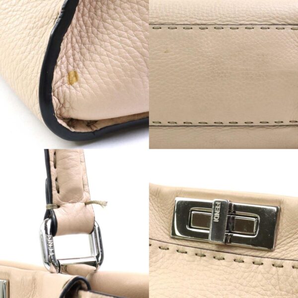 e58665a 9 c Fendi Peekaboo Shoulder Bag Leather Beige