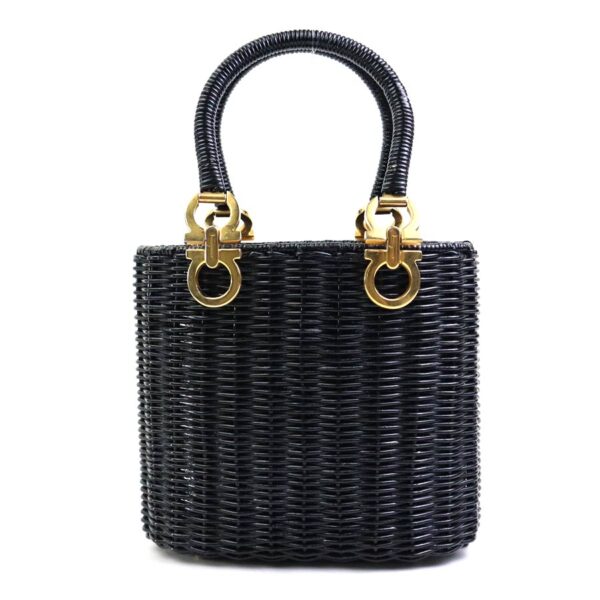 e58808f Salvatore Ferragamo Gancini Rattan Handbag Black