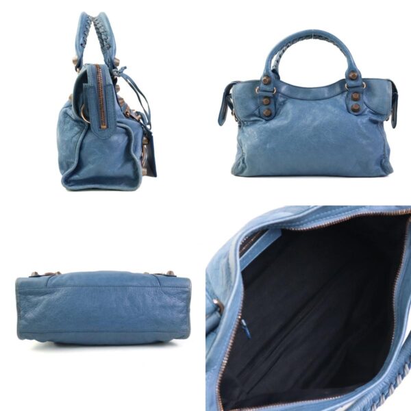 e58858k 1 c Balenciaga Leather Shoulder Bag Blue Pink