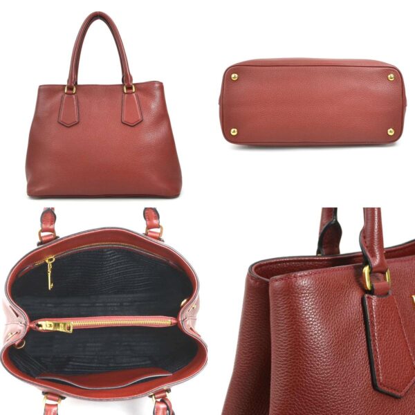 e58915g 2 c Prada Handbag Leather Red