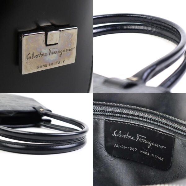 e58933a 10 c Salvatore Ferragamo Gancini Leather Shoulder Bag Black Gray