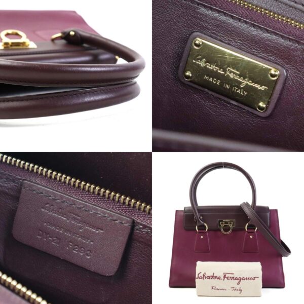 e58974a 13 c Salvatore Ferragamo Gancini Leather Shoulder Bag Purple