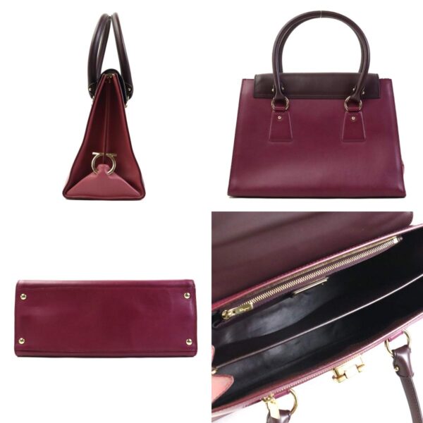 e58974a 1 c Salvatore Ferragamo Gancini Leather Shoulder Bag Purple