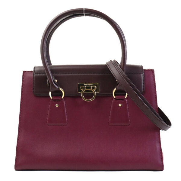 e58974a Salvatore Ferragamo Gancini Leather Shoulder Bag Purple