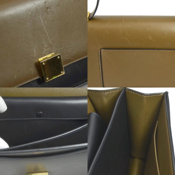 e58977a 9 c Celine Shoulder Bag Leather Khaki Black