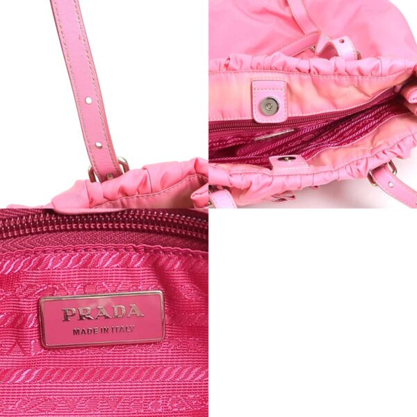 e59011a 10 c Prada Shoulder Bag Nylon Leather Pink