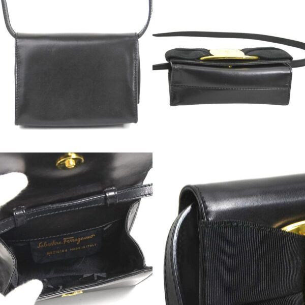 e59053a 2 c Salvatore Ferragamo Vara Leather Crossbody Shoulder Bag Black