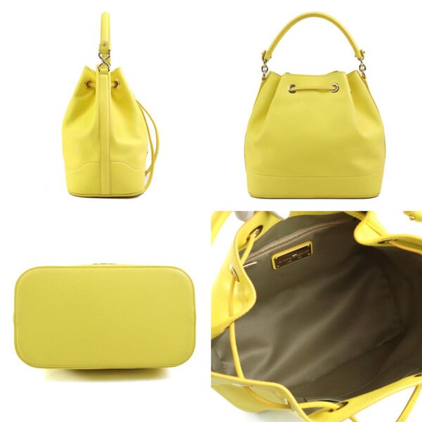 e59076a 1 c Salvatore Ferragamo Gancini Leather Shoulder Bag Yellow