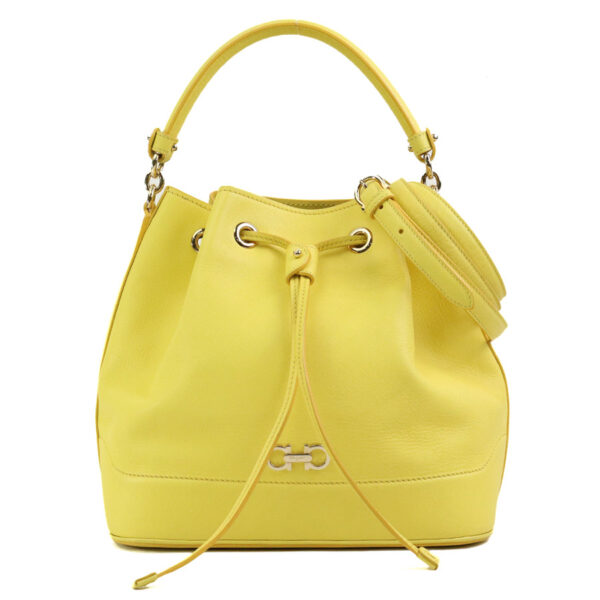 e59076a Salvatore Ferragamo Gancini Leather Shoulder Bag Yellow