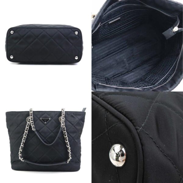 e59078g 3 c Prada Shoulder Bag Quilted Nylon Black