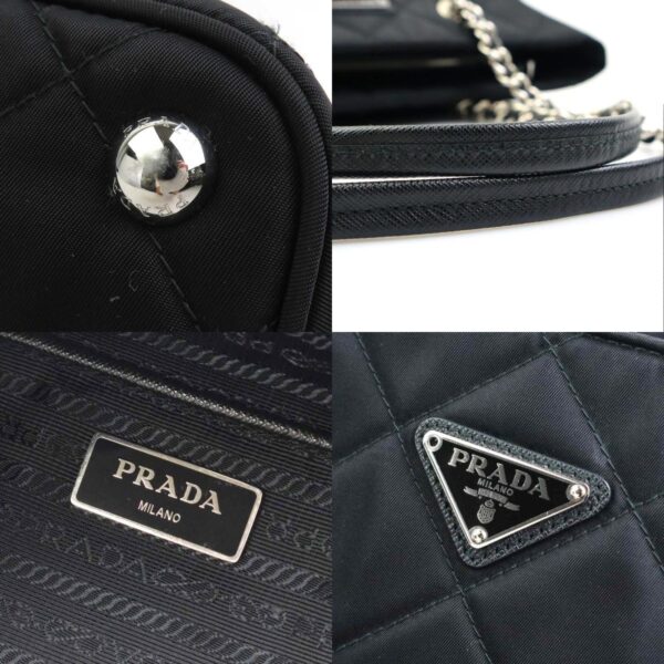 e59078g 7 c Prada Shoulder Bag Quilted Nylon Black