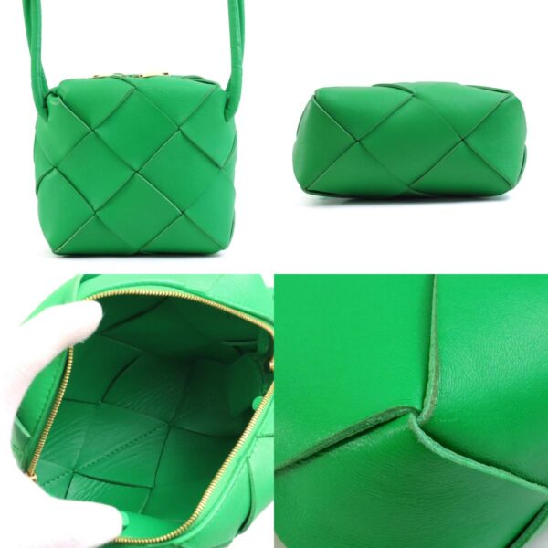 e59098j 2 c Bottega Veneta Cassette Mini Leather Shoulder Bag Green