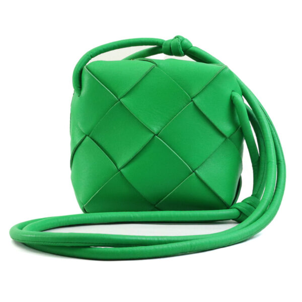 e59098j Bottega Veneta Cassette Mini Leather Shoulder Bag Green