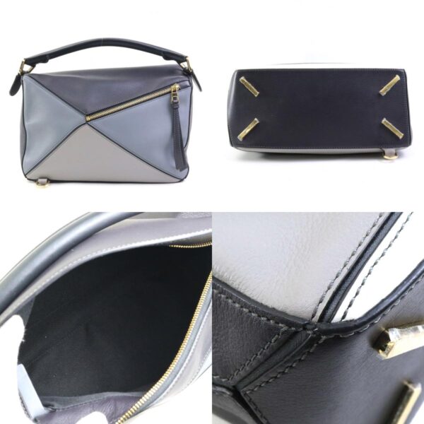 e59099i 2 c Loewe Puzzle Medium Leather Shoulder Bag Blue Gray White