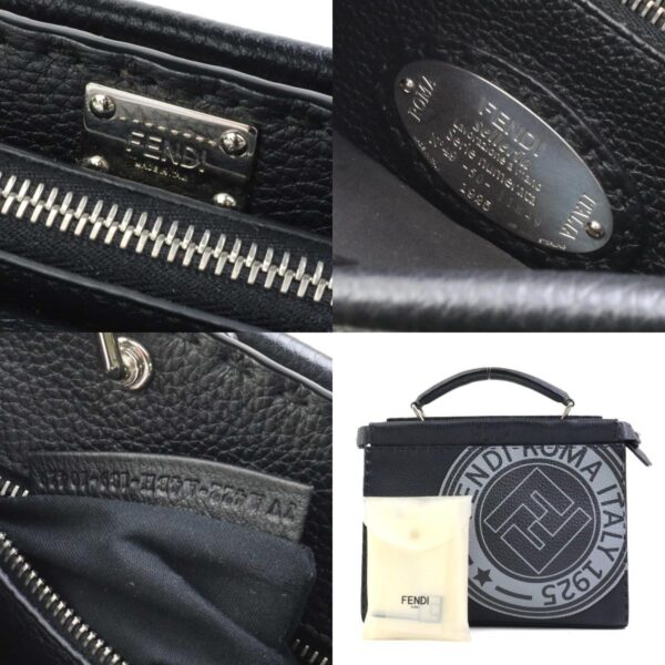 e59112a 10 c Fendi Peekaboo Fit Shoulder Bag Leather Black Gray