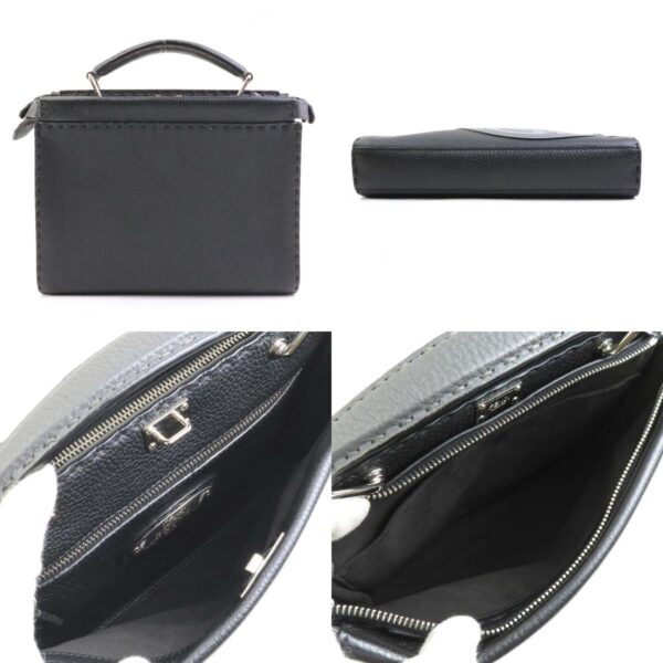 e59112a 2 c Fendi Peekaboo Fit Shoulder Bag Leather Black Gray