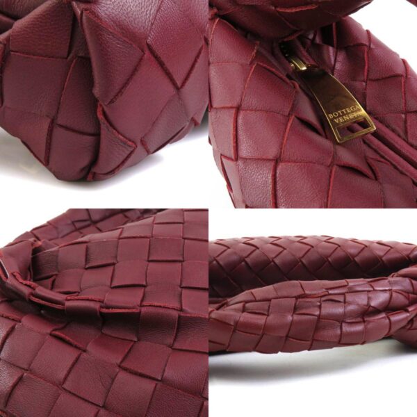 e59115i 6 c Bottega Veneta Mini Jodie Leather Handbag Burgundy