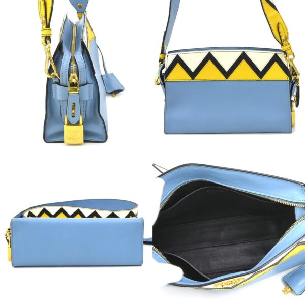 e59117a 1 c Prada Shoulder Bag Leather Blue Yellow White