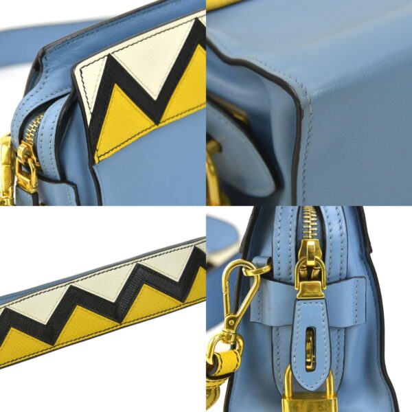 e59117a 5 c Prada Shoulder Bag Leather Blue Yellow White