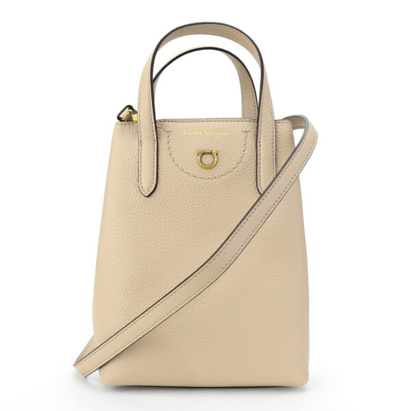 fr212964758948003 1 Ferragamo Shoulder Bag Gancini Beige