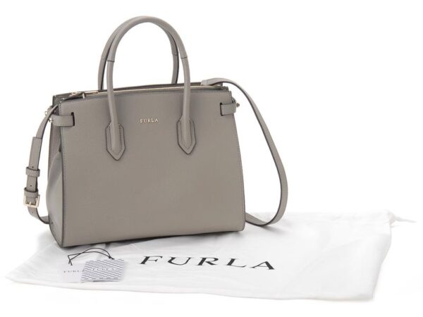 fur942230 3 Furla Leather Business Bag Gray