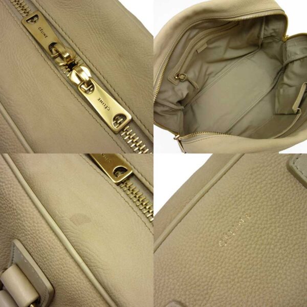 g0229 3 Celine Handbag Leather Beige