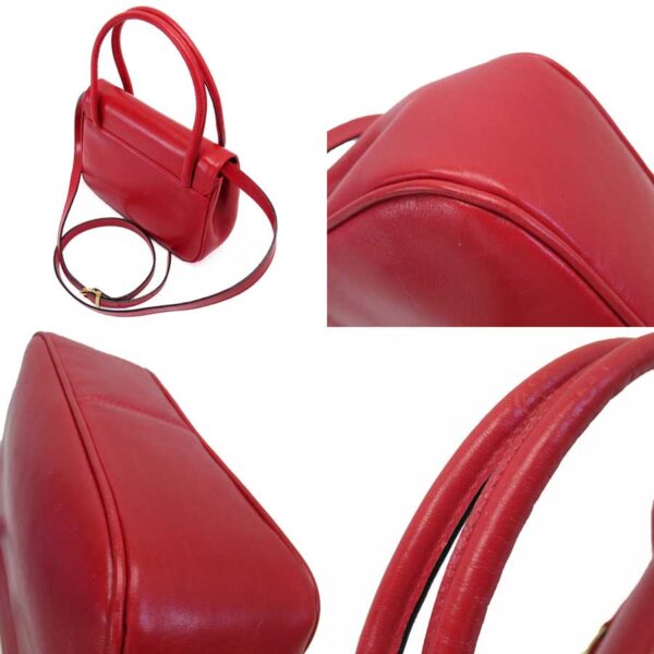 g0867 1 Salvatore Ferragamo Vara Leather Handbag Red