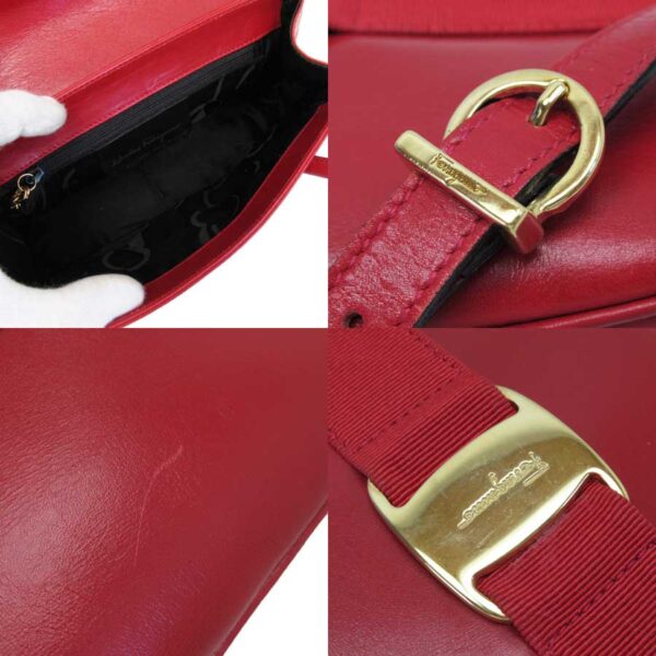 g0867 2 Salvatore Ferragamo Vara Leather Handbag Red