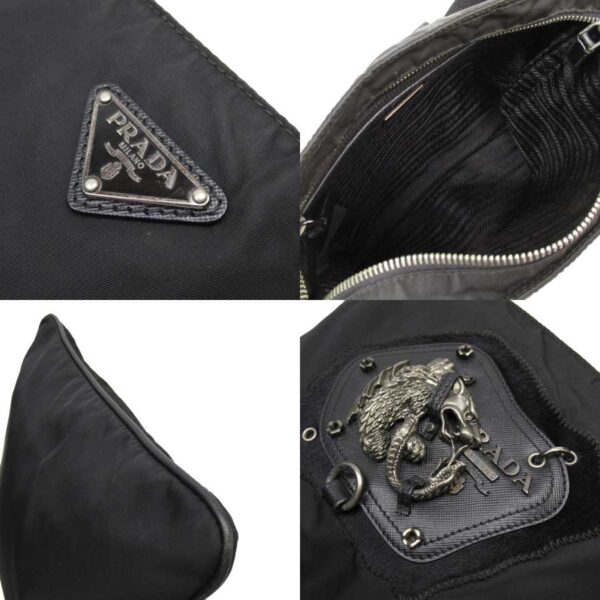 g2057a 1 Prada Crossbody Shoulder Bag Dragon Nylon Leather Black