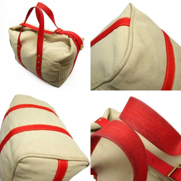 g2141a 1 Louis Vuitton Antigua Sac Weekend Canvas Bag Beige Red