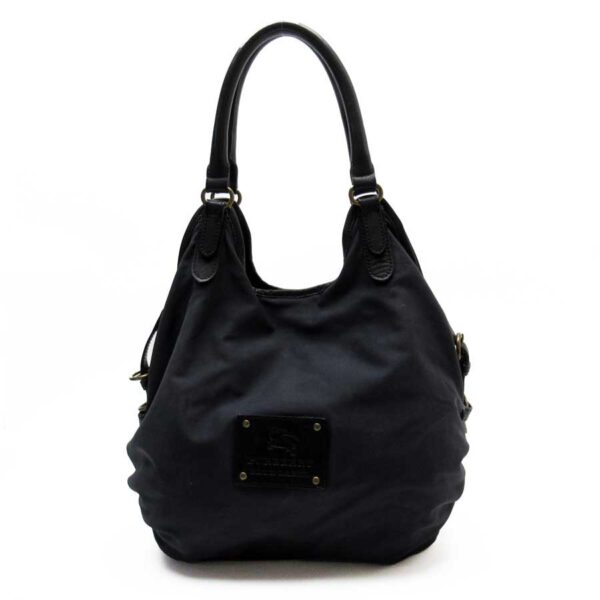 g2166a Burberry Blue Label Nylon Leather Shoulder Bag Black