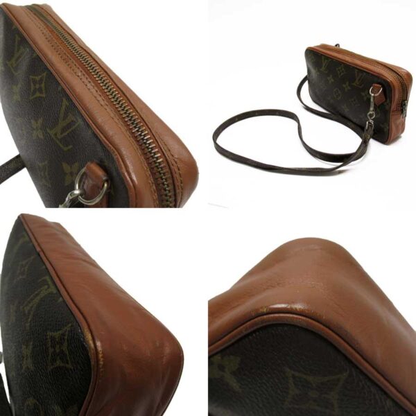 g2232f 1 Louis Vuitton Pochette Marly Bandouliere Monogram Canvas Crossbody Bag Brown