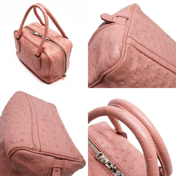 g2253a 1 Prada Handbag Ostrich Like Leather Pink