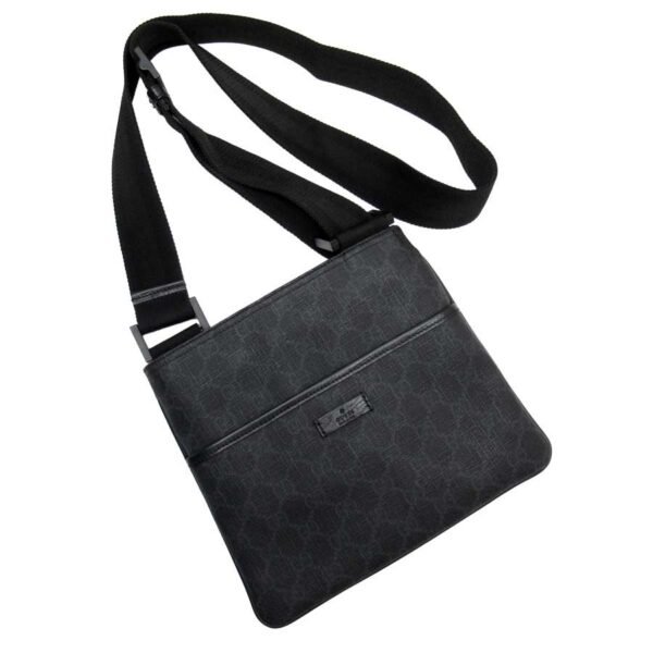 g2365g Gucci GG Crossbody Shoulder Bag Black PVC