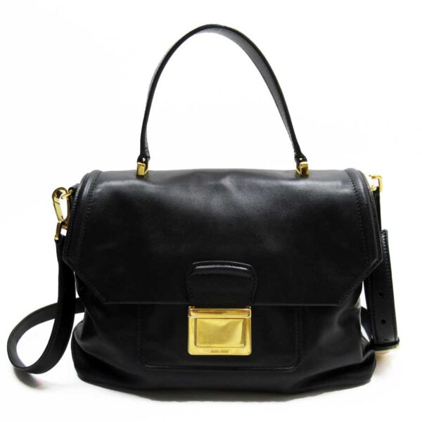 g2414b Miu Miu Handbag Shoulder Bag 2Way Bag Leather Black