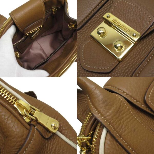 g2421a 2 Miu Miu Handbag Shoulder Bag 2Way Bag Leather Brown