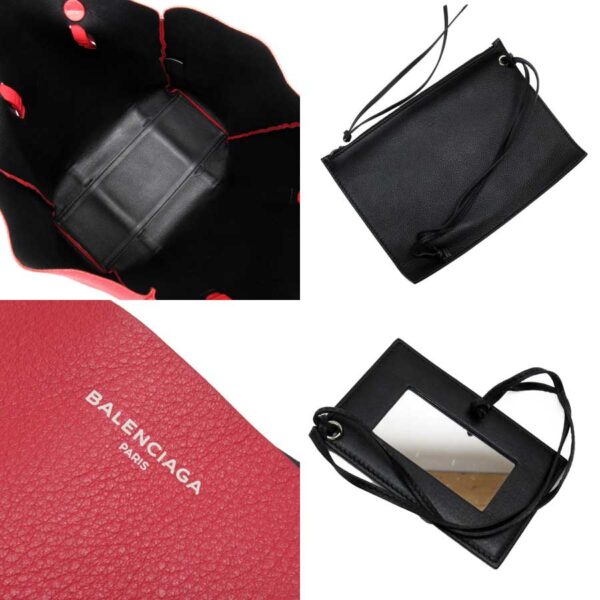 g2453a 2 Balenciaga Leather Tote Bag Red Black