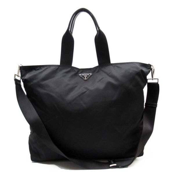 g2461a Prada Triangle Nylon Leather 2Way Bag Black