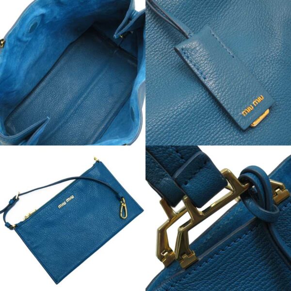 g2737a 2 Miu Miu Shoulder Bag Leather Blue