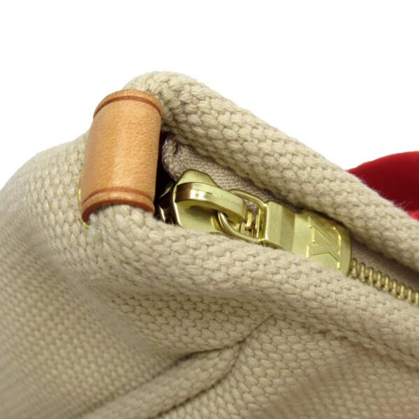 g2754a 3 Louis Vuitton Antigua Hippo MM Canvas Tote Bag Beige Red