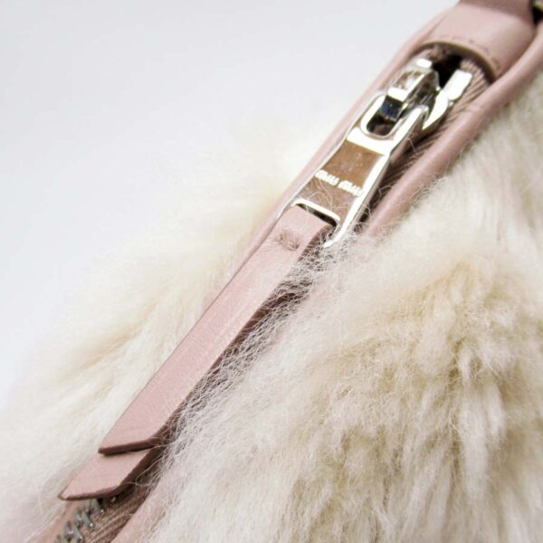 g2882a 2 Miu Miu Shoulder Bag Clutch Bag Fur Ivory