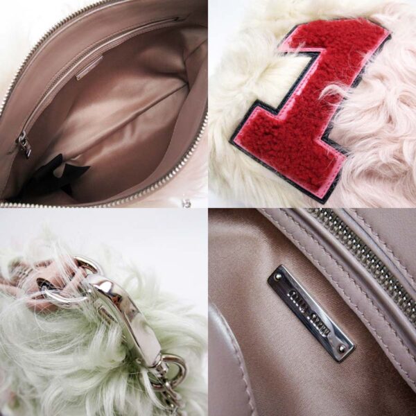 g2882a 4 Miu Miu Shoulder Bag Clutch Bag Fur Ivory