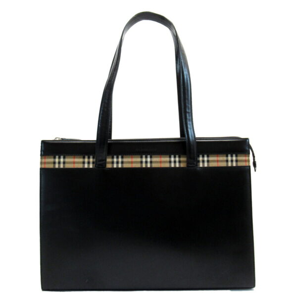 g2943a Burberry Nova Check Canvas Leather Shoulder Bag Black Brown