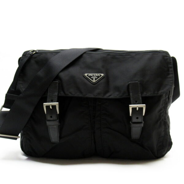 g3043a Prada Triangle Nylon Shoulder Bag Black