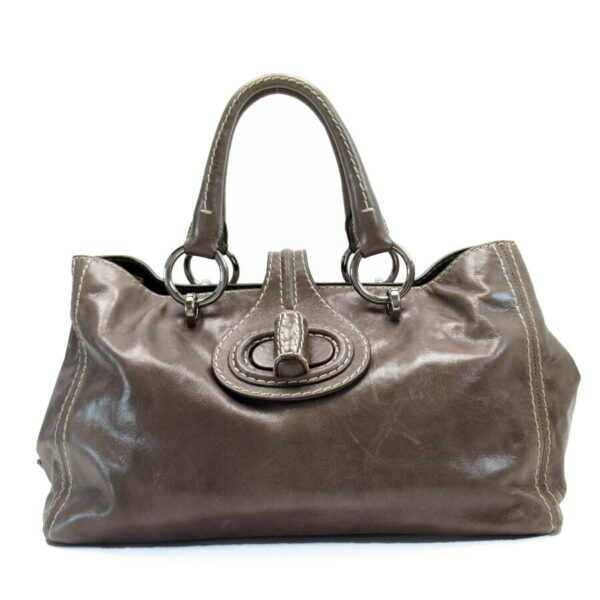 g3143a Prada Triangle Leather Handbag Gray