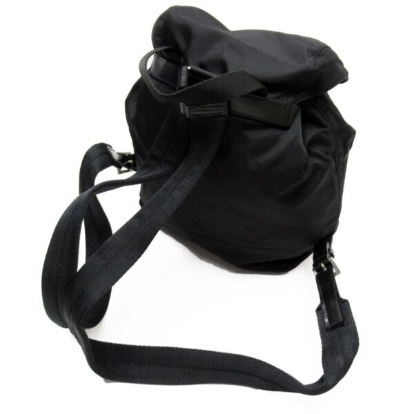 g3309a 1 Prada Triangle Nylon Leather Backpack Black