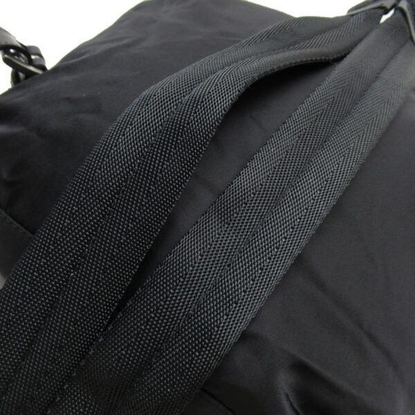 g3309a 2 Prada Triangle Nylon Leather Backpack Black