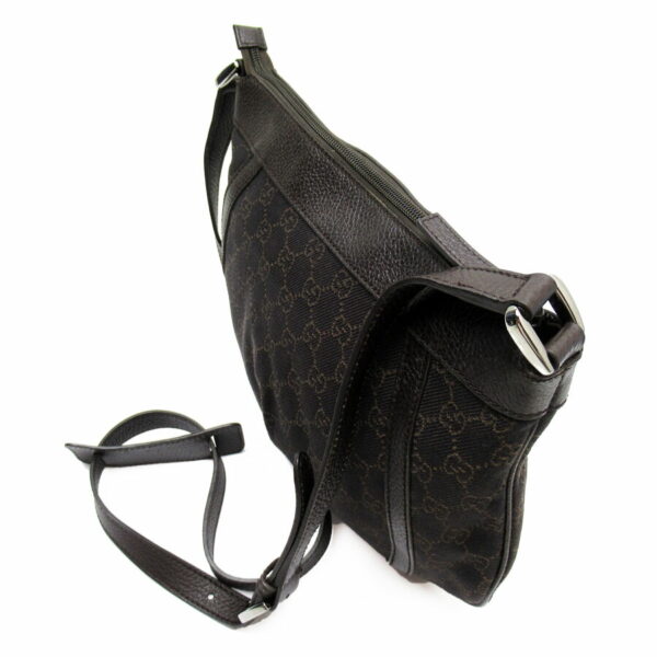 g3460a 1 Gucci GG Canvas Leather Shoulder Bag Brown