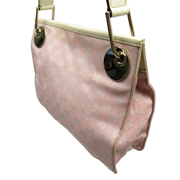 g3607a 1 Gucci GG Canvas Crossbody Shoulder Bag Pink White