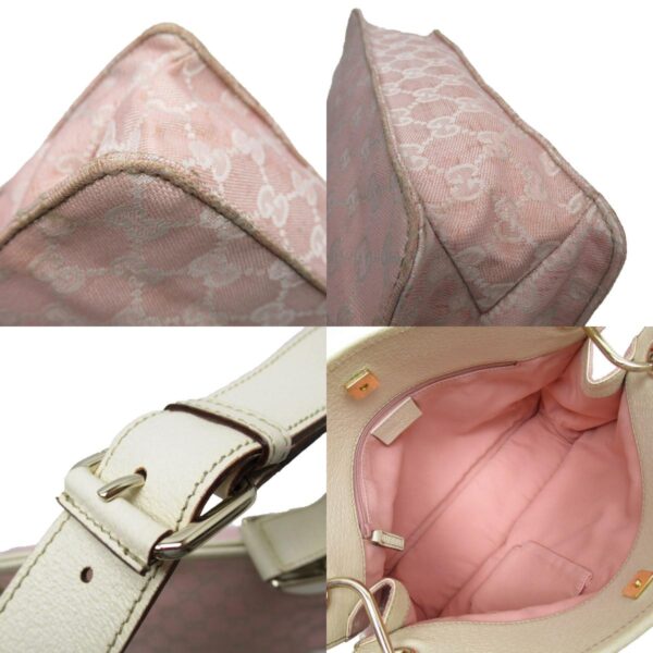 g3607a 4 c Gucci GG Canvas Crossbody Shoulder Bag Pink White